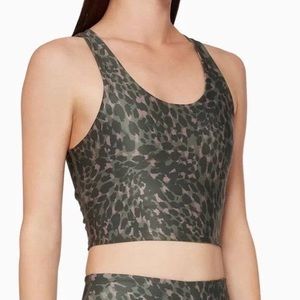 Good American Ferocious Criss Cross Crop Top Leopard Size 2